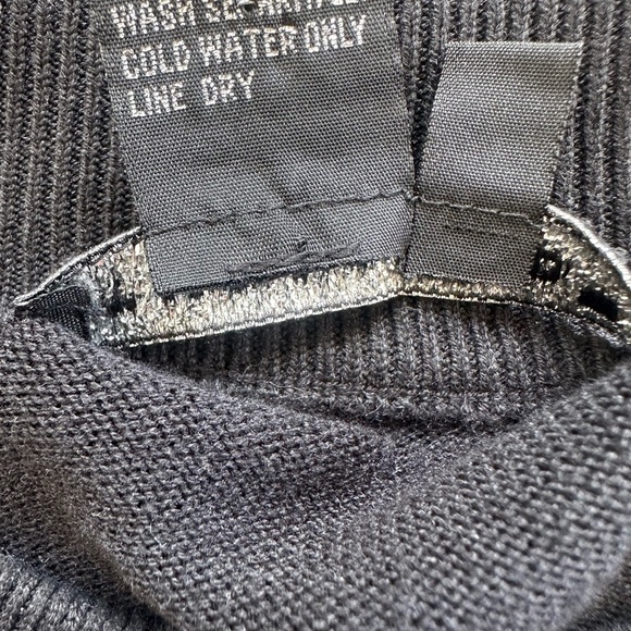 Men's Black Silk & Cotton Sweater Preppy Academia Neutral Layer Sz XL - Picture 8 of 8